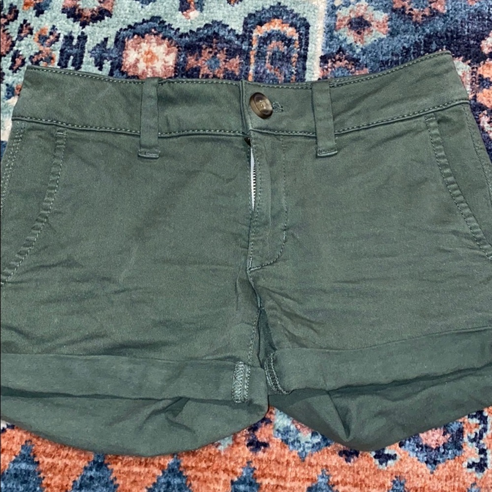 american eagle super stretch midi shorts